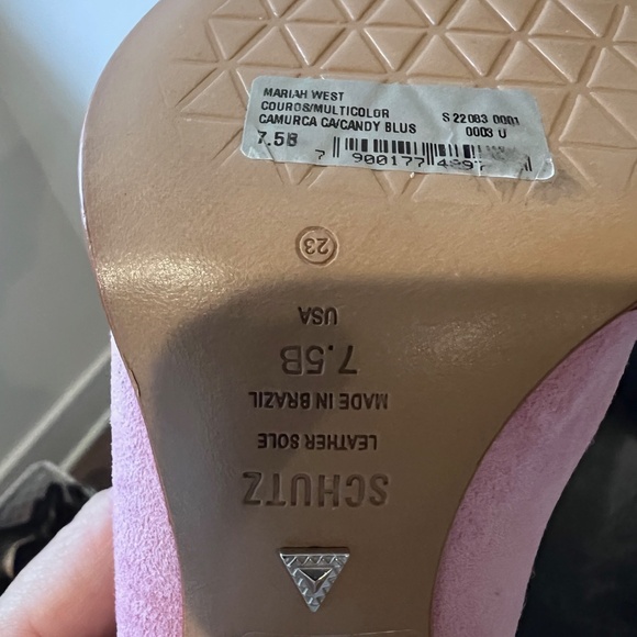 Schutz pink suede and snake print mule size 7.5 - Picture 4 of 5